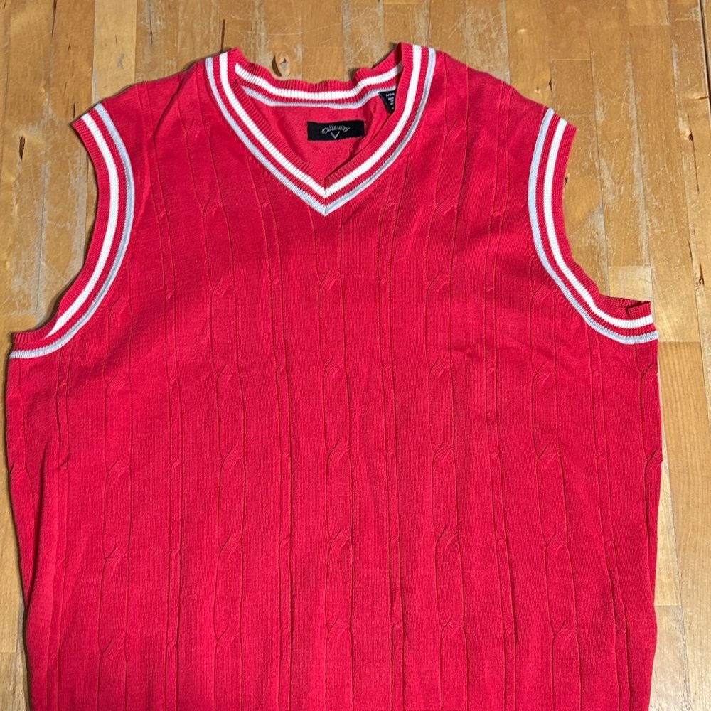 Callaway Red V-Neck Sweater Vest